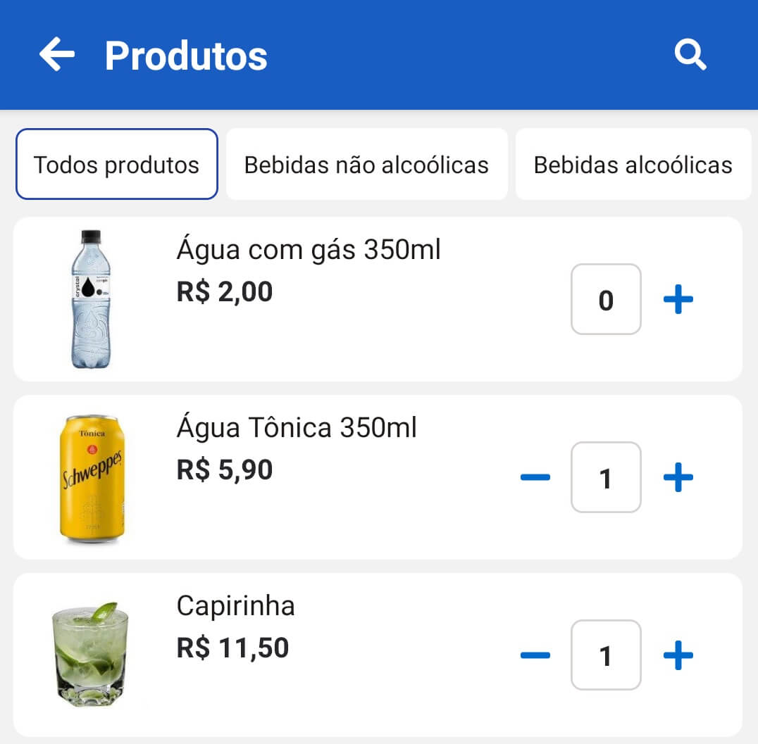 Aplicativo de bar simples e intuitivo